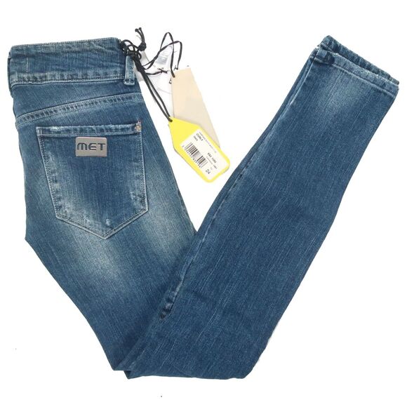 Met in Jeans Women's Curly Low Rise Destroyed Skinny Jeans Size 24 NWT $178 - Picture 1 of 7